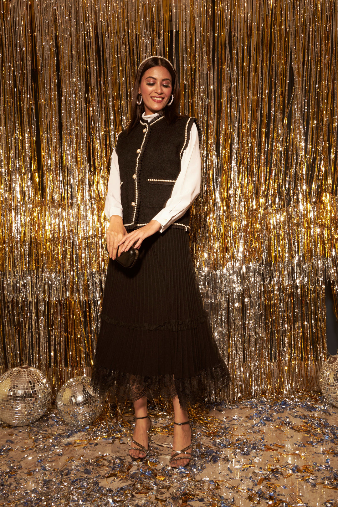 Livvy Lamplush Pearl Waistcoat - Black