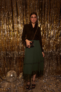 Kristen Knitted Lace Skirt - Green