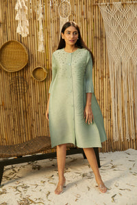 Buy Dainty Pearl Tunic Dress In Mint Green Color