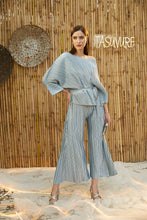 Load image into Gallery viewer, Milan Metallic Melissa Pleated Co-ord Set - Frost Blue