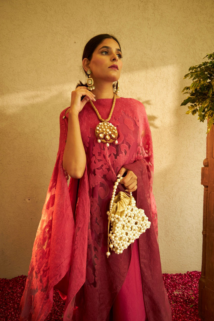 Slip Easy with Cape - Maroon Red