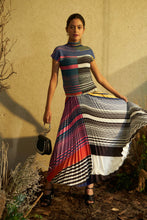 Load image into Gallery viewer, Aster Accordian Top With Printed Plisse Skirt - ColourBlock