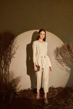 Load image into Gallery viewer, Milan Metallic Blair Pleated Co-ord Set - Ivory