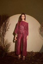 Load image into Gallery viewer, Milan Metallic Melissa Pleated Co-ord Set - Wine