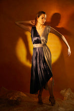 Load image into Gallery viewer, Satin Pleated Dress With Different Shades