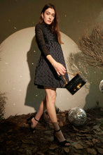 Load image into Gallery viewer, Blackley Basketweave Satin Dress - Black
