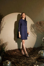 Load image into Gallery viewer, Blackley Basketweave Satin Dress - Blue