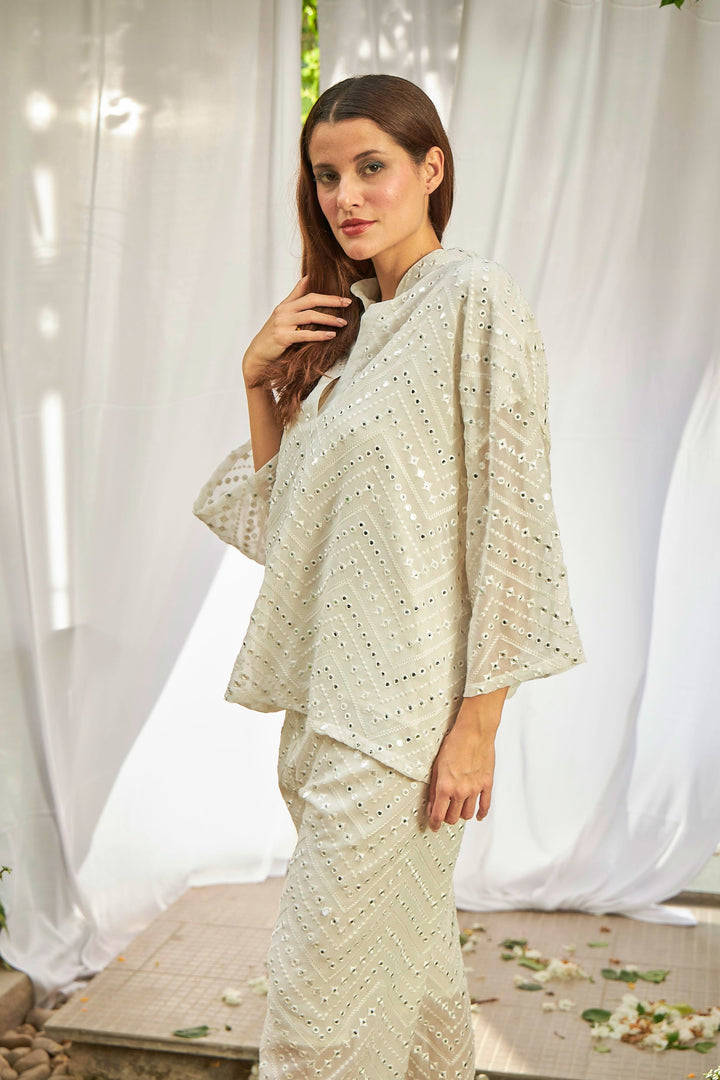 Glass Work Co-ord Set - Pearl