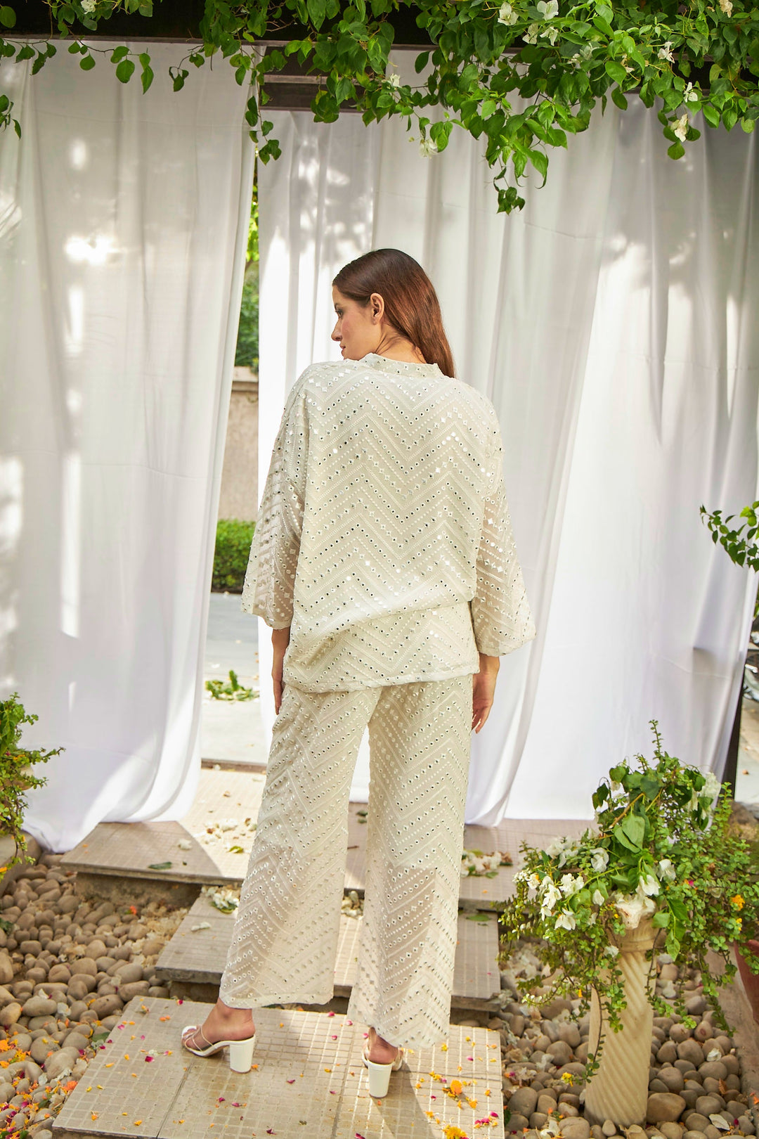 Glass Work Co-ord Set - Pearl