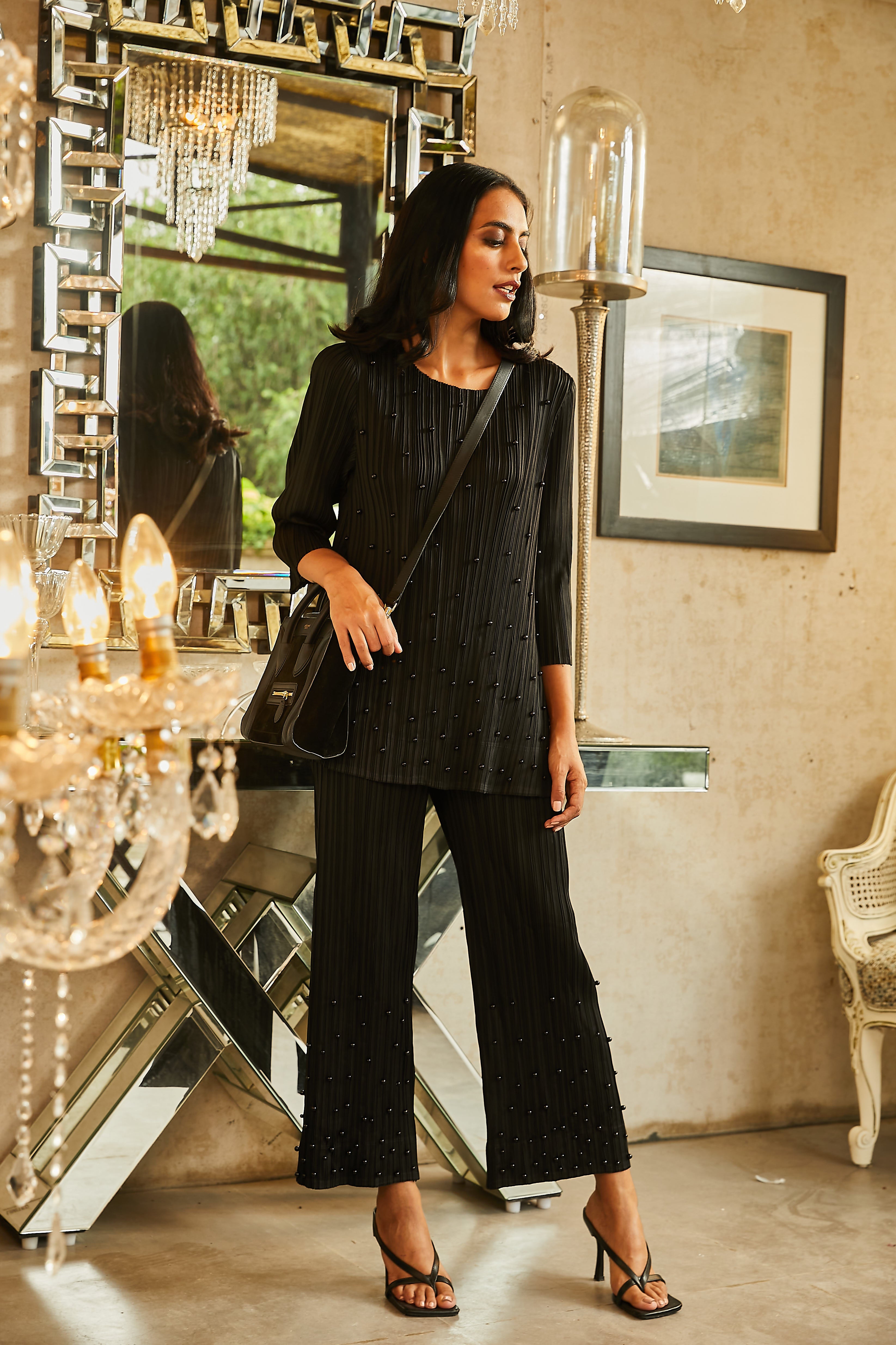 Dainty Pearl Pant - Black