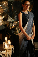 Load image into Gallery viewer, Bedazzling Handcrafted Ombre Sequence Classy Gown Saree -  Midnight Blue