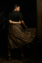 Load image into Gallery viewer, Gold Glam Satin Skirt