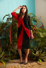 Load image into Gallery viewer, Twist-me-up Dress - Black &amp; Red