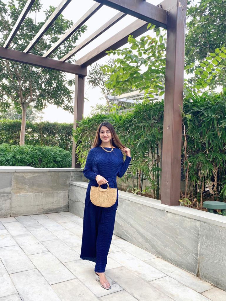 Tripti Bisht in our Smocked Co-ord Set - Blue